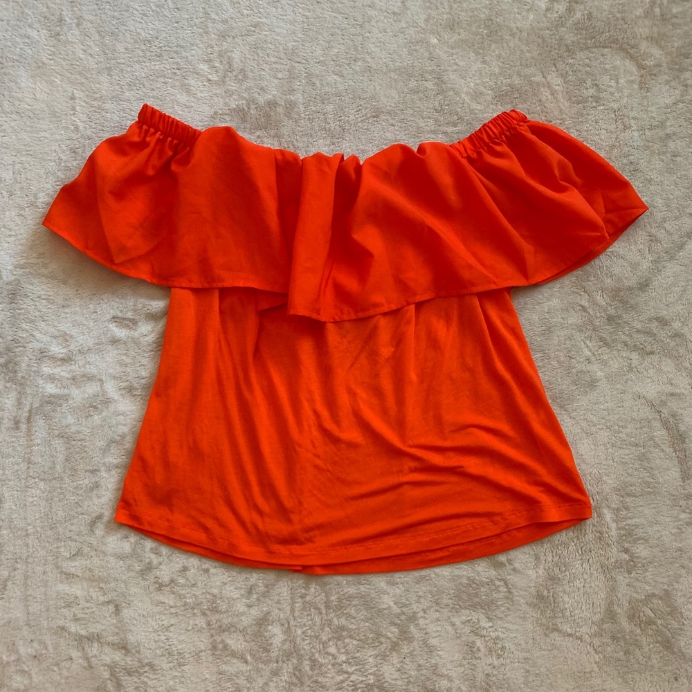 FRENCH CONNECTION bright red off-the-shoulder top